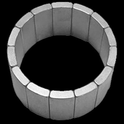 0.787" (20mm) OD x 0.590" (15mm) ID x 0.511" (13mm) wide, Set of 12 pieces, 6 North / 6 South, N52 Rare Earth Neodymium Arc Magnet, Magnetized through the width.  Nickel Plated.