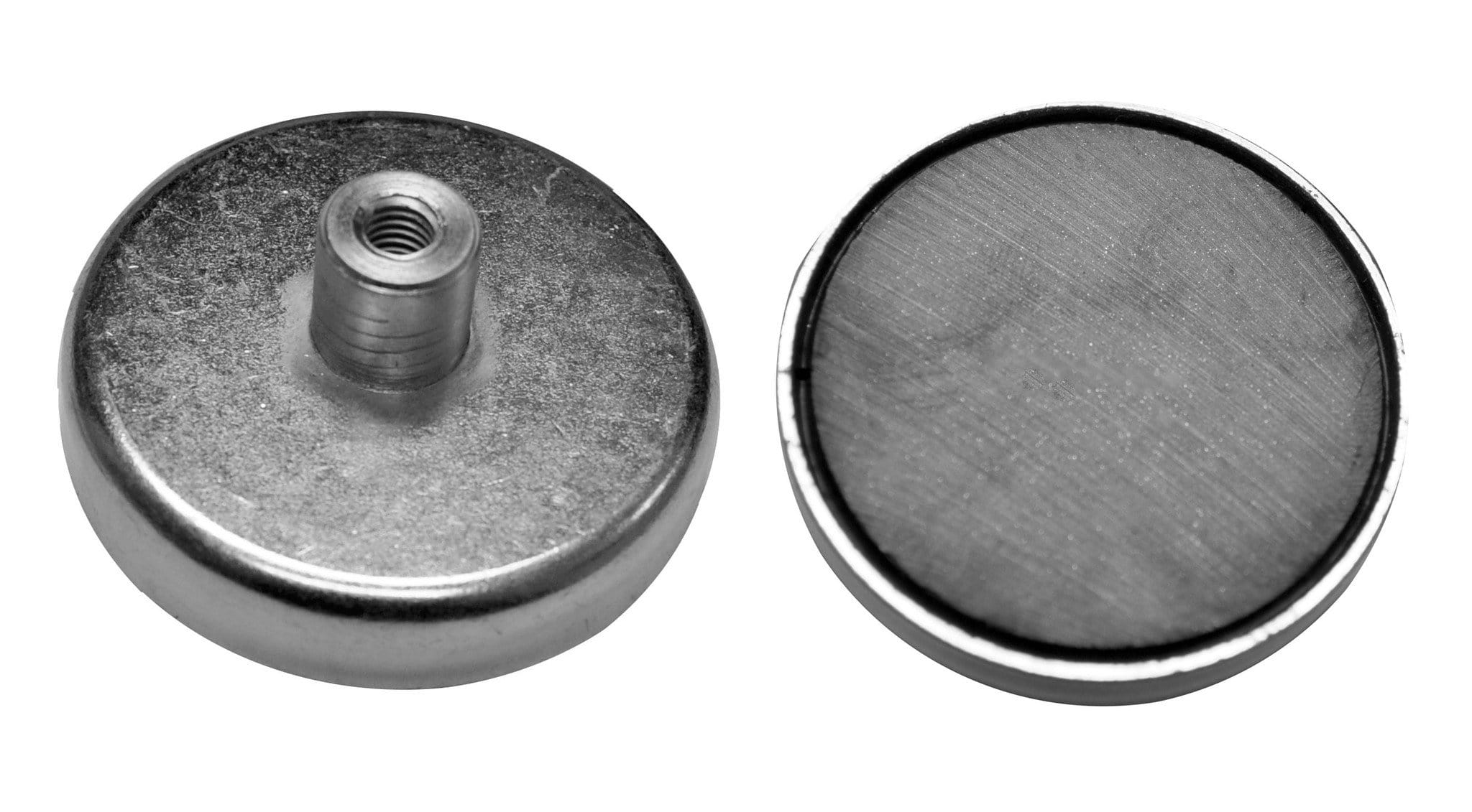 SuperMagnetMan Cap Magnet.  Also known as Pot Magnet. Excellent as holding magnets.  Provides a strong holding magnet in a smaller area.  These holding magnets can provide greater holding and pull force. www.supermagnetman.com