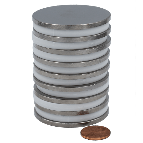 SuperMagnetMan Neodymium Disc Magnet.  Used as medical magnets, holding magnets, sensor magnets, consumer electronics magnets.  These disc magnets are strong rare earth neodymium magnets also used as automotive magnets. 