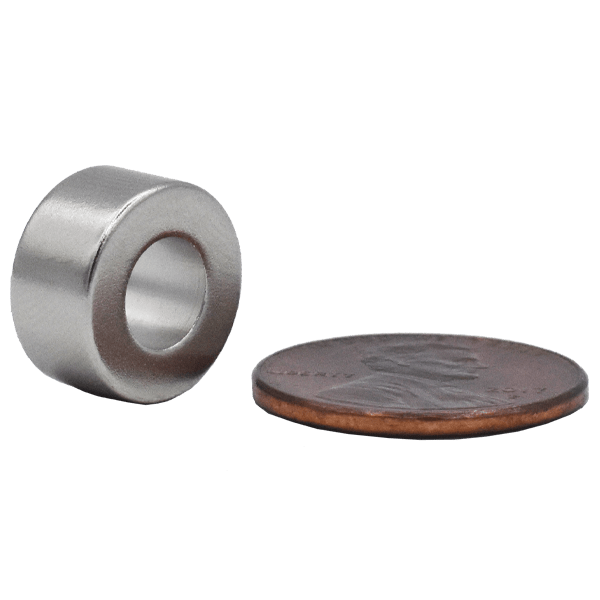 SuperMagnetMan Neodymium Ring Magnet.  Used as medical magnets, motor magnets, sensor magnets, consumer electronics magnets.  These ring magnets are strong rare earth neodymium magnets also used as automotive magnets.  www.supermagnetman.com