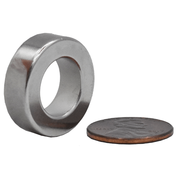 SuperMagnetMan Neodymium Ring Magnet.  Used as medical magnets, motor magnets, sensor magnets, consumer electronics magnets.  These ring magnets are strong rare earth neodymium magnets also used as automotive magnets.  www.supermagnetman.com