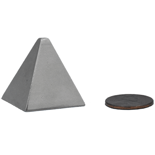 Neodymium Pyramid Magnet 25.40mm base x 3.18mm top N50 South on top ...